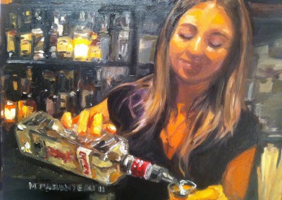 Girl pouring Gin